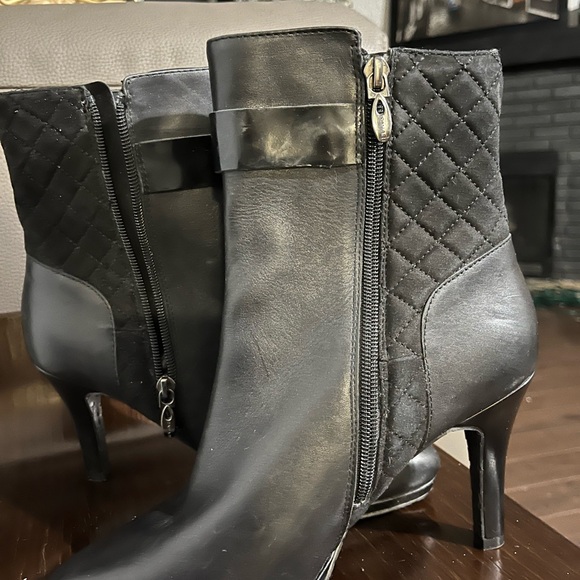 Tahari Black Quilted Ankle Booties - Picture 2 of 3